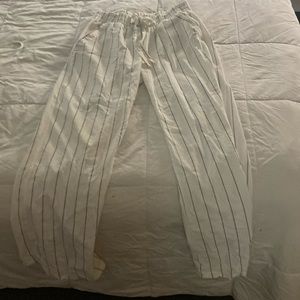 Too big white with blue or black pinstripes got it at Marshalls L